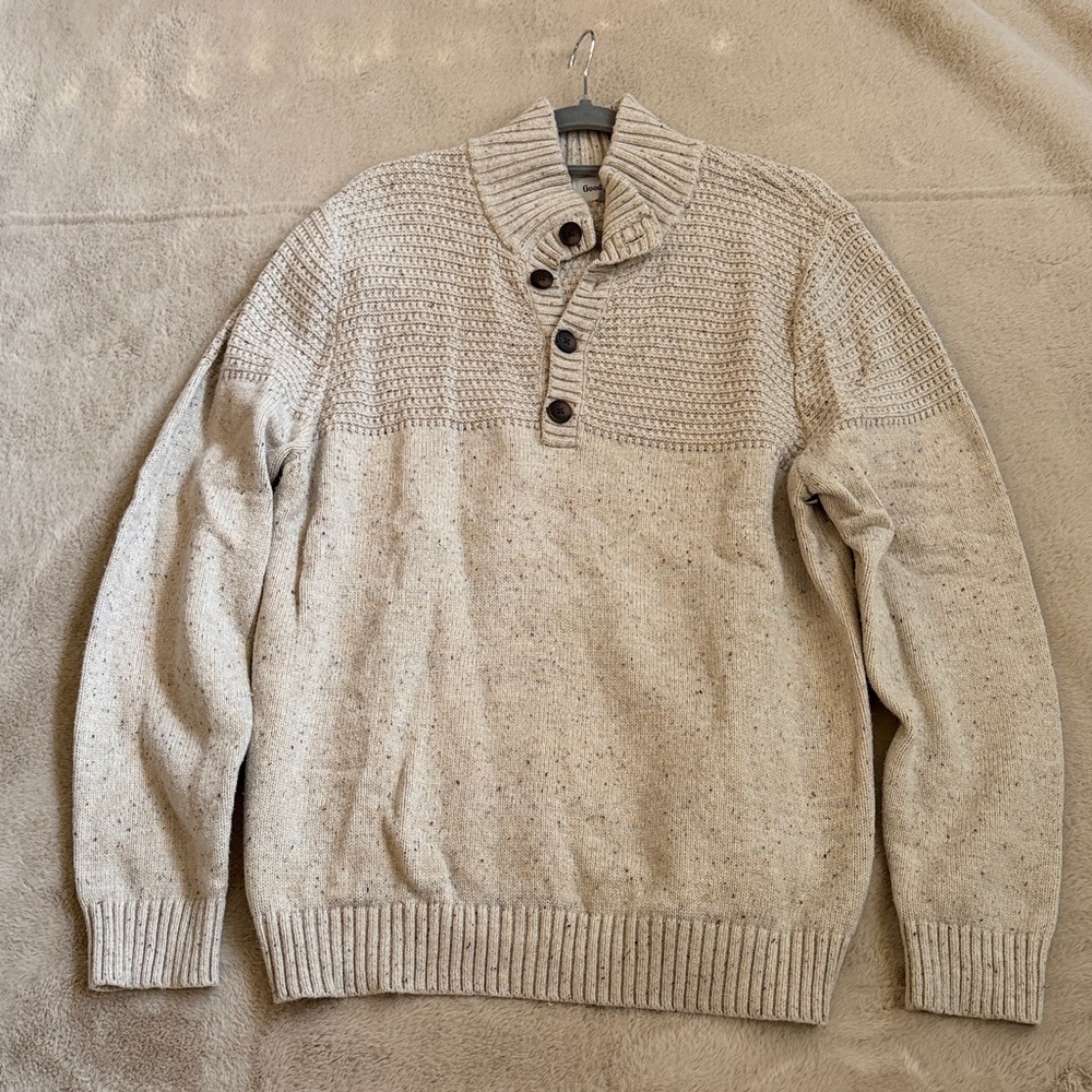 Goodfellow & Co Men's Cream Button-Up Sweater